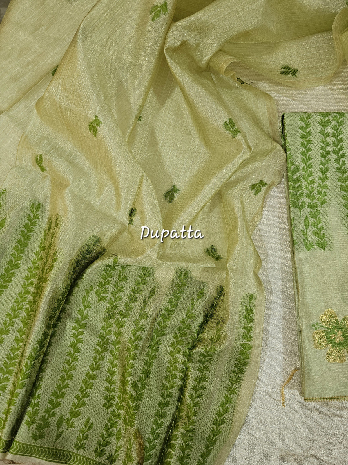 Banarasi Unstitched Salwar Suit - Green