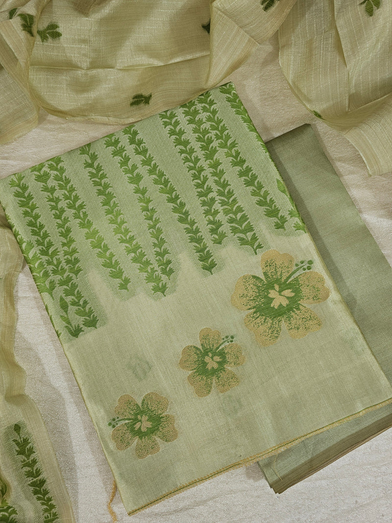 Banarasi Unstitched Salwar Suit - Green