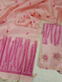 Banarasi Unstitched Salwar Suit - Pink
