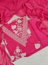 Soft Cotton Unstitched Salwar - Pink