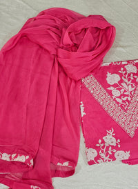 Soft Cotton Unstitched Salwar - Pink