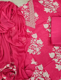 Soft Cotton Unstitched Salwar - Pink