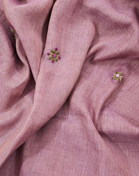 Linen Tissue with French Knot Work - Pink