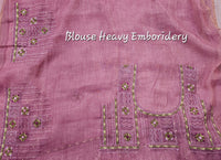 Linen Tissue with French Knot Work - Pink