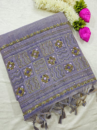 Linen Tissue with French Knot Work - Lavender