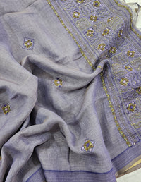 Linen Tissue with French Knot Work - Lavender