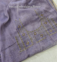 Linen Tissue with French Knot Work - Lavender