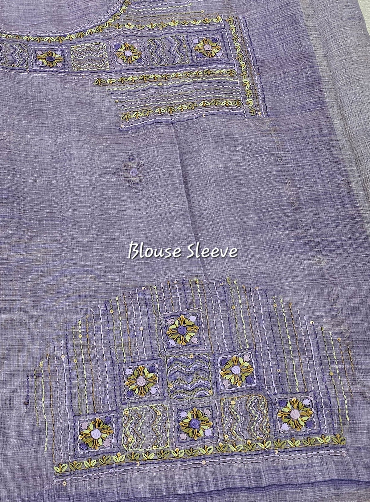 Linen Tissue with French Knot Work - Lavender