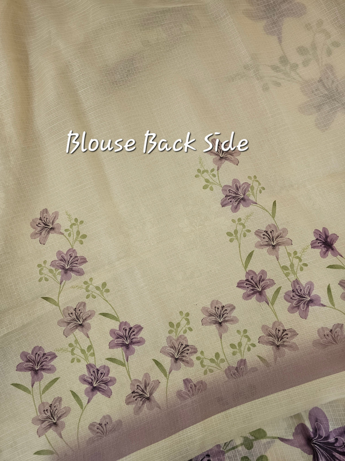 Soft Kota Sarees - Cream with Purple