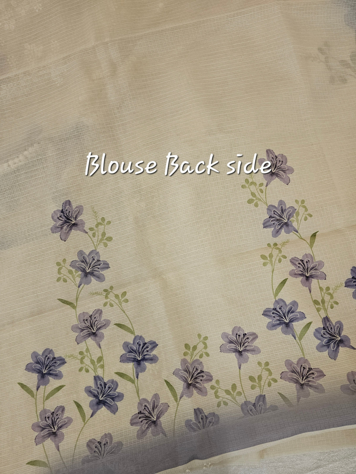 Soft Kota Sarees - Cream with Blue