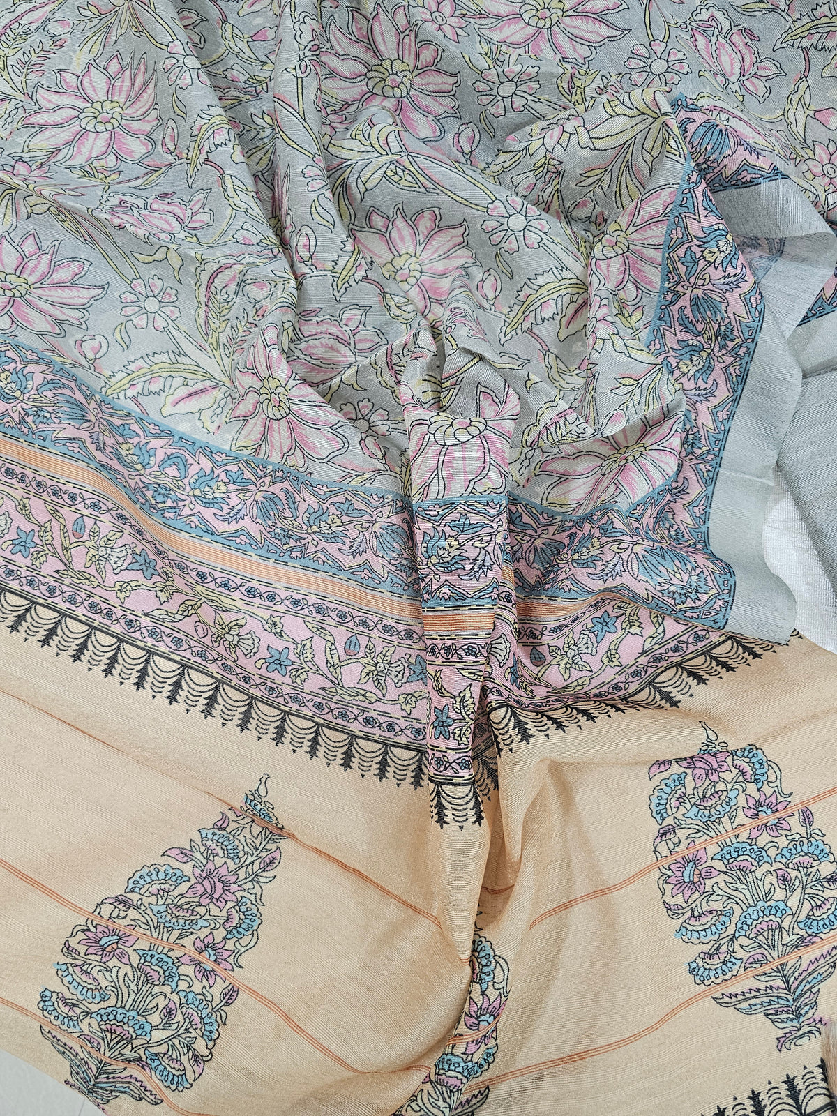 Semi Tussar 2Pcs Unstitched Salwar - Grey