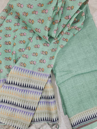 Semi Tussar 2Pcs Unstitched Salwar - Sea Green