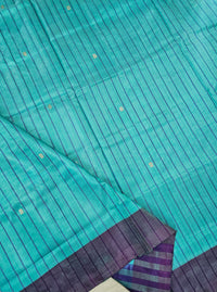 Chinnalampattu Saree - Sea Blue with Purple