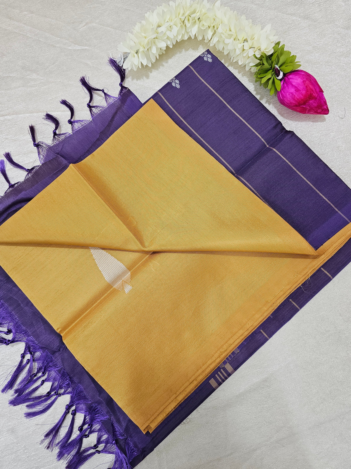 Chinnalampattu Saree - Brown with Dark Purple