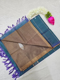 Chinnalampattu Saree - Brown with Dual Shade Green with Lavender