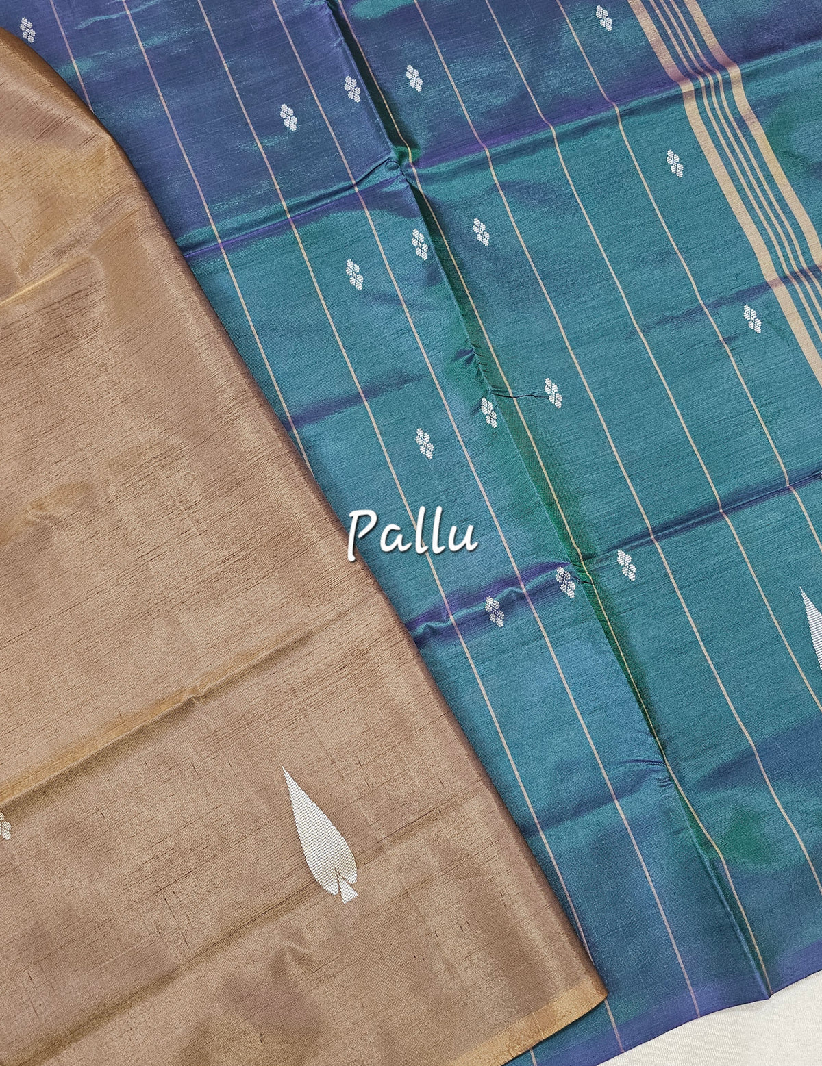 Chinnalampattu Saree - Brown with Dual Shade Green with Lavender