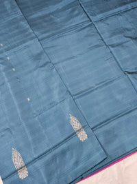 Chinnalampattu Saree - Grey with Pink