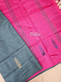 Chinnalampattu Saree - Grey with Pink