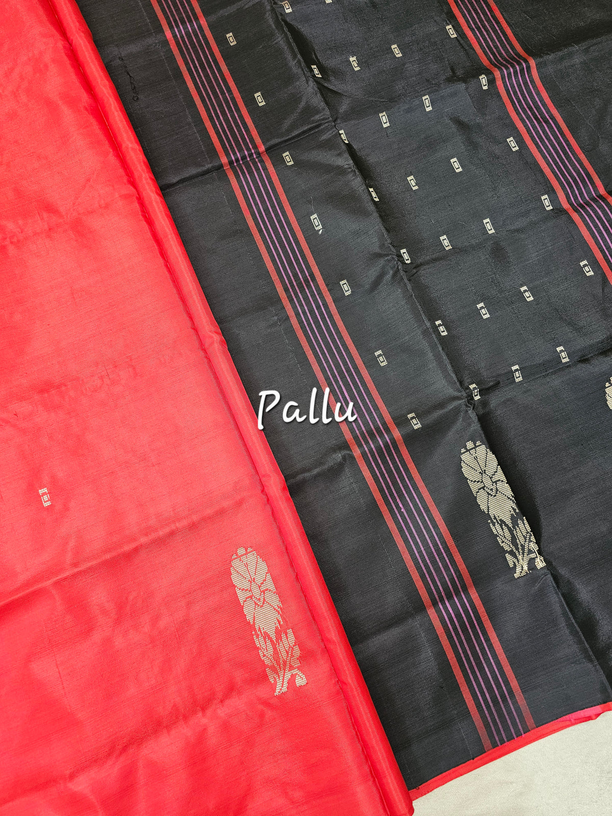 Chinnalampattu Saree - Red with Black