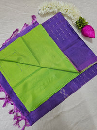 Chinnalampattu Saree - Green with Dual Shade Lavender