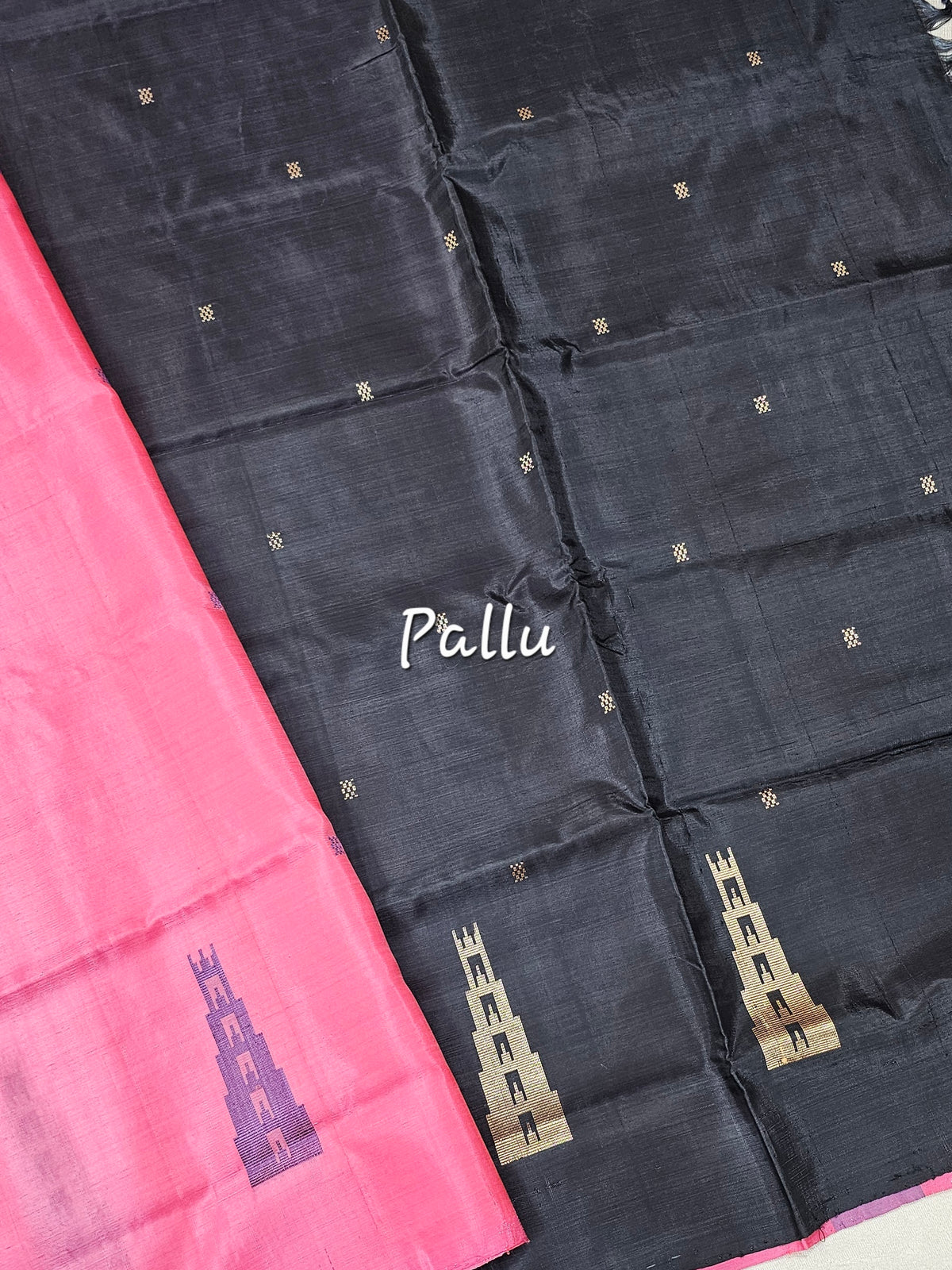 Chinnalampattu Saree - Pink with Black