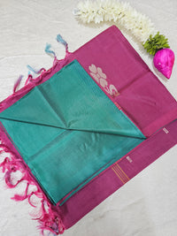 Chinnalampattu Saree - Sea Green with Blue