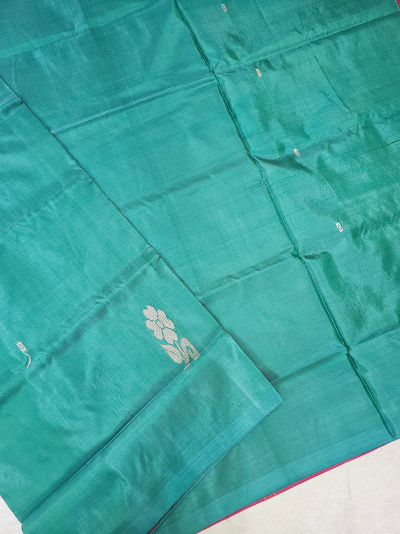 Chinnalampattu Saree - Sea Green with Blue