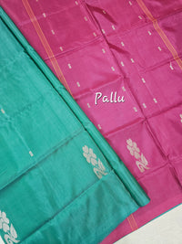 Chinnalampattu Saree - Sea Green with Blue