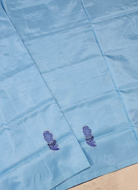 Chinnalampattu Saree - Blue with Dark Purple