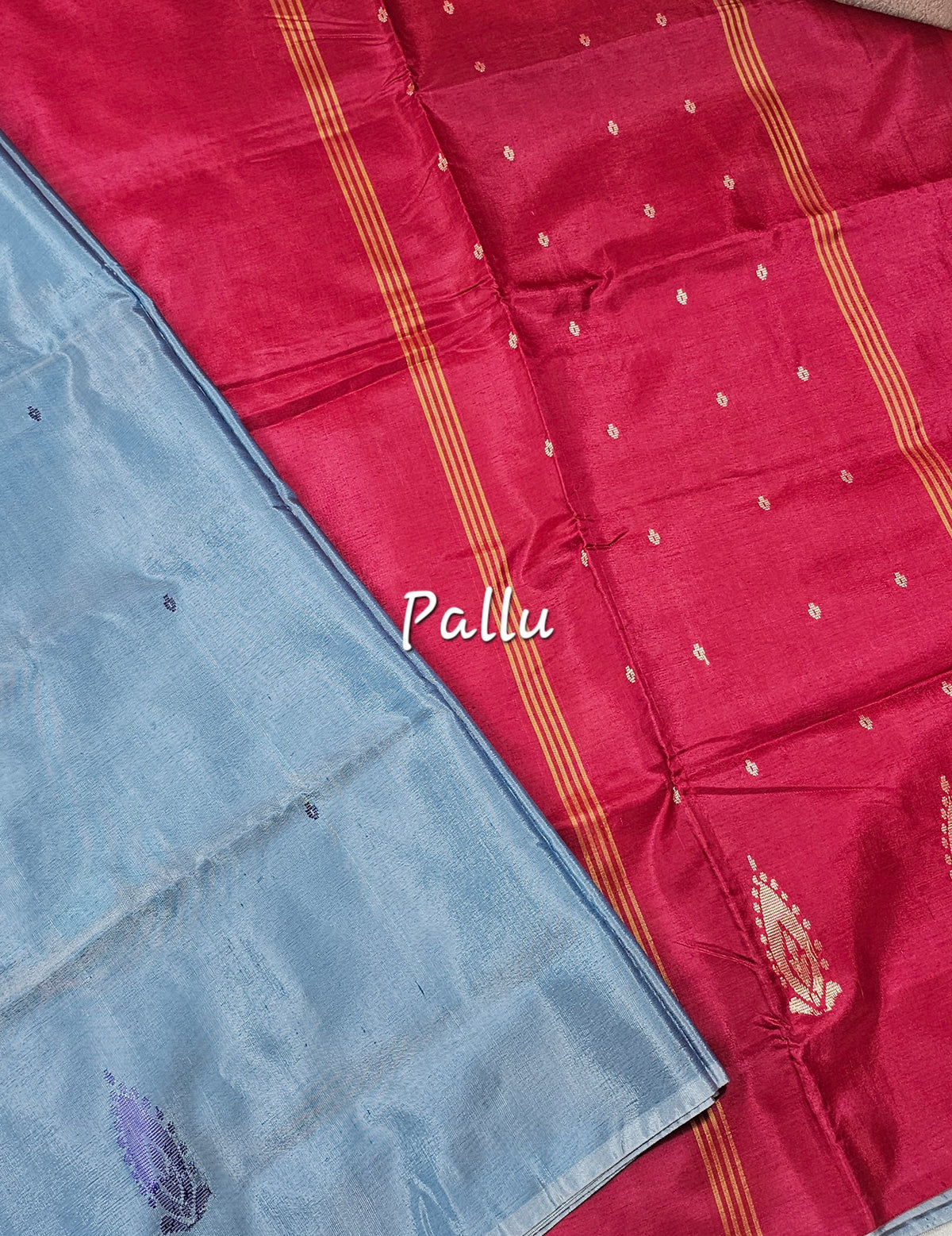 Chinnalampattu Saree - Blue with Red