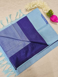 Chinnalampattu Saree - Dark Blue with Sky Blue
