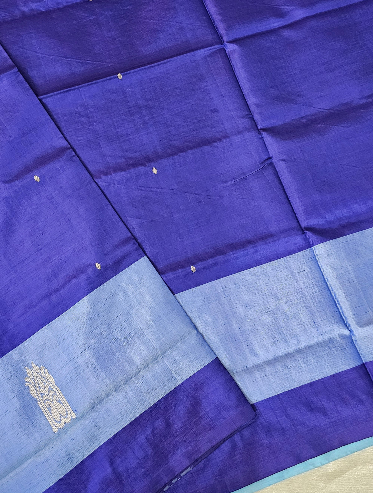 Chinnalampattu Saree - Dark Blue with Sky Blue