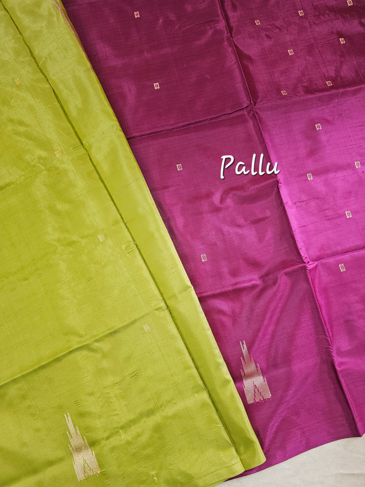 Chinnalampattu Saree - Green with Magenta Pink