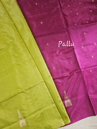 Chinnalampattu Saree - Green with Magenta Pink