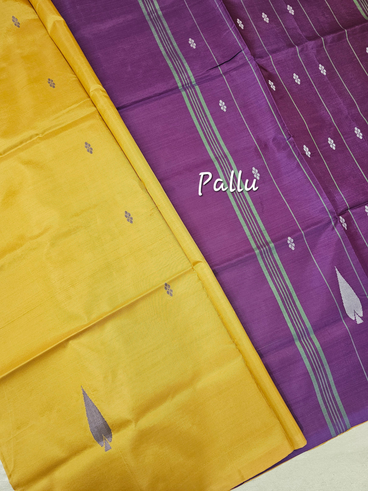Chinnalampattu Saree - Mustard Yellow with Purple