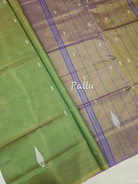 Chinnalampattu Saree - Green with Dual Shade Beige cum Lavender