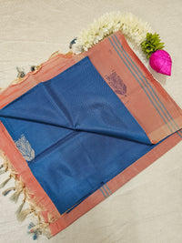 Chinnalampattu Saree - Blue with Peach