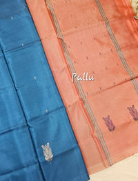 Chinnalampattu Saree - Blue with Peach