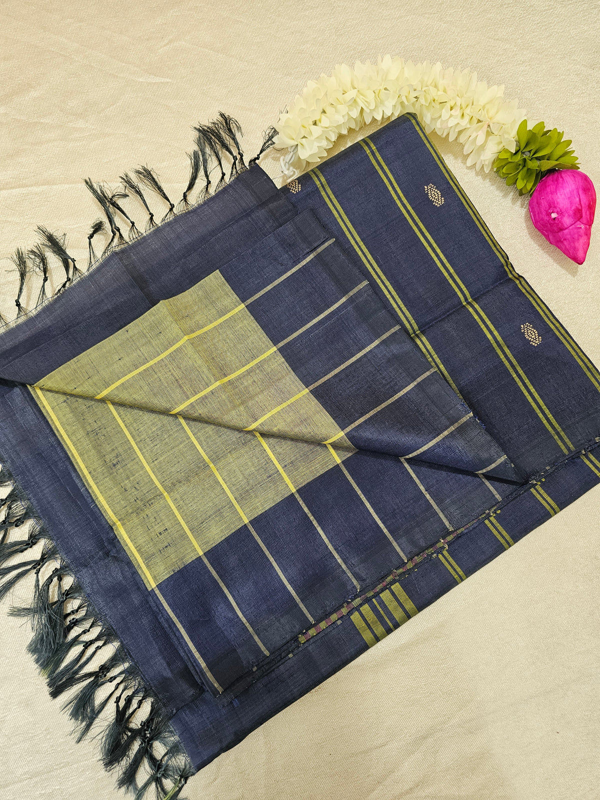 Chinnalampattu Saree -  Dual Shade of Green with Blue