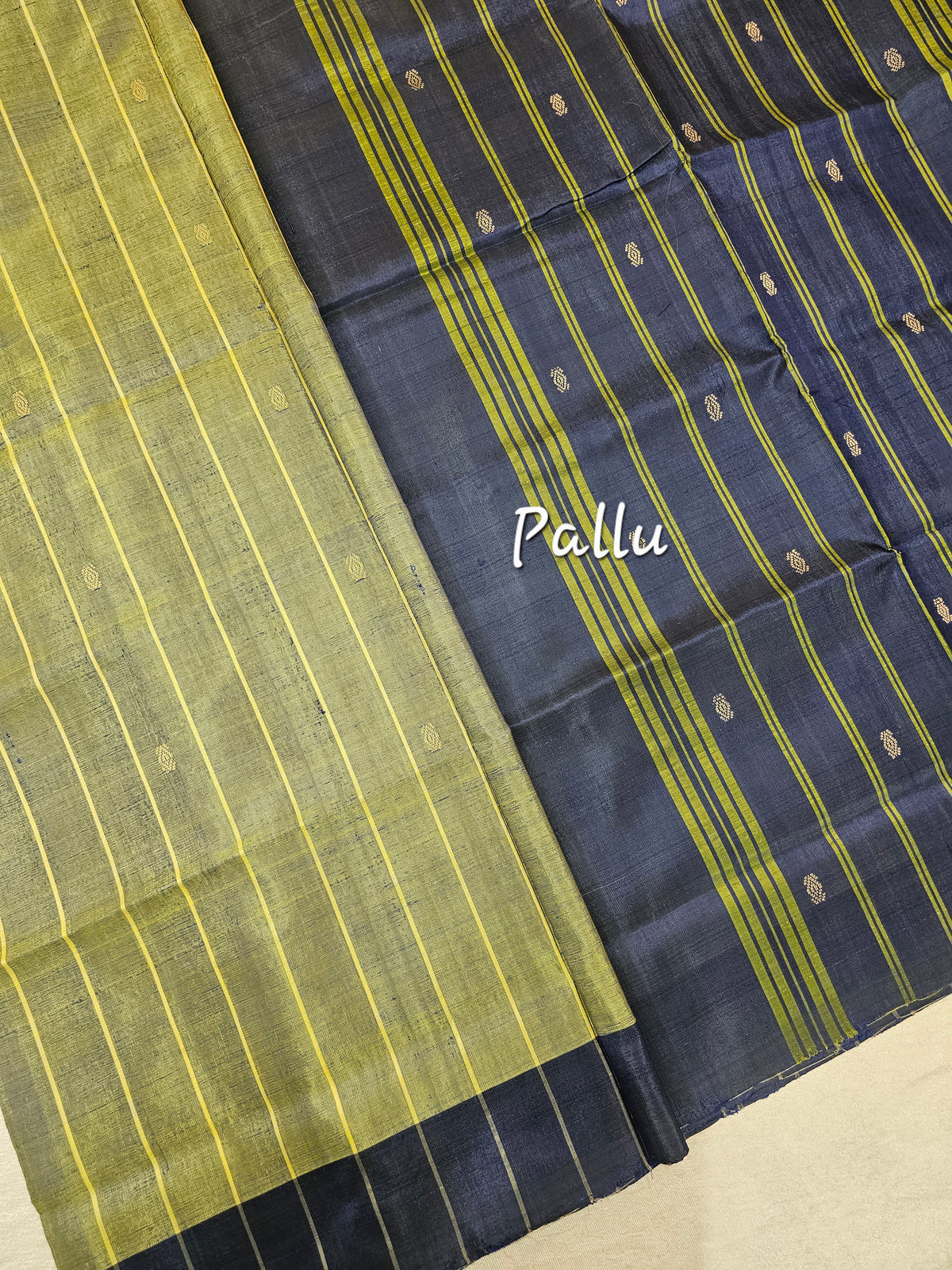 Chinnalampattu Saree -  Dual Shade of Green with Blue