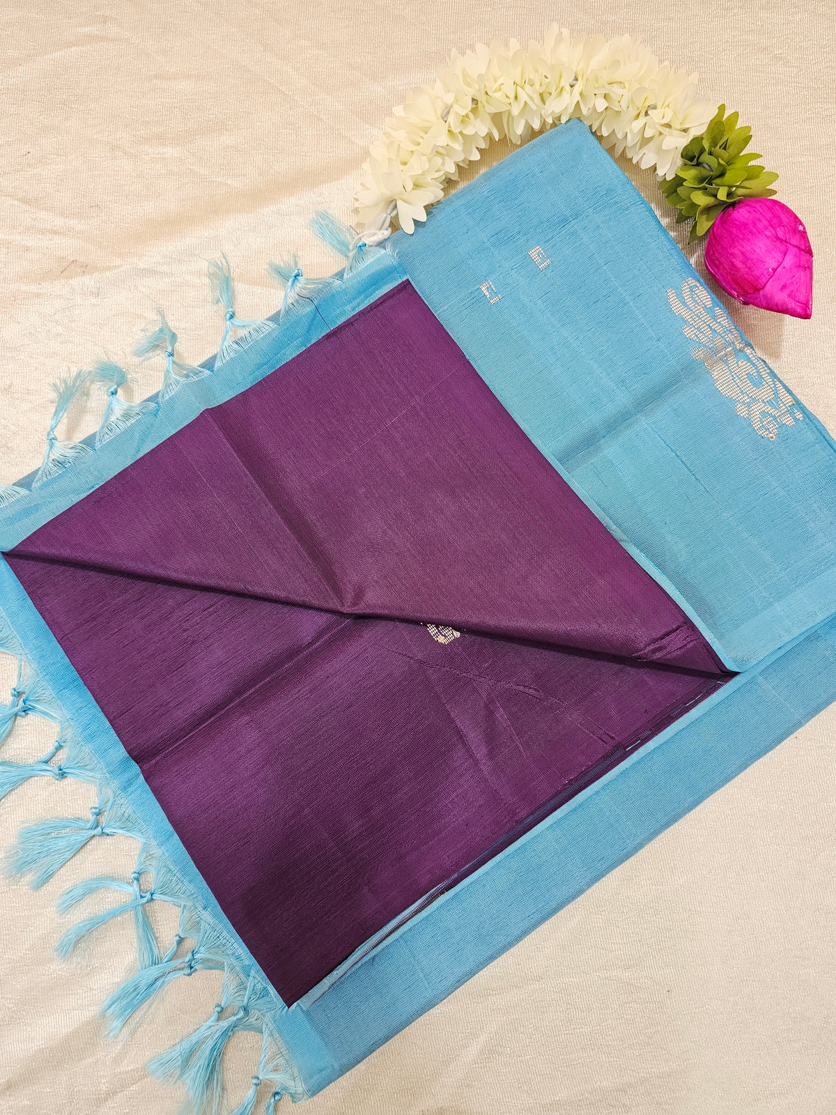 Chinnalampattu Saree - Purple with Blue
