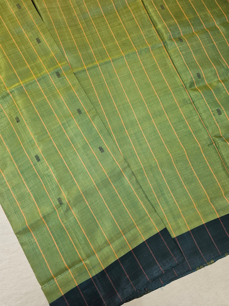 Chinnalampattu Saree - Green with Dark Green