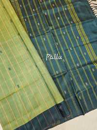 Chinnalampattu Saree - Green with Dark Green