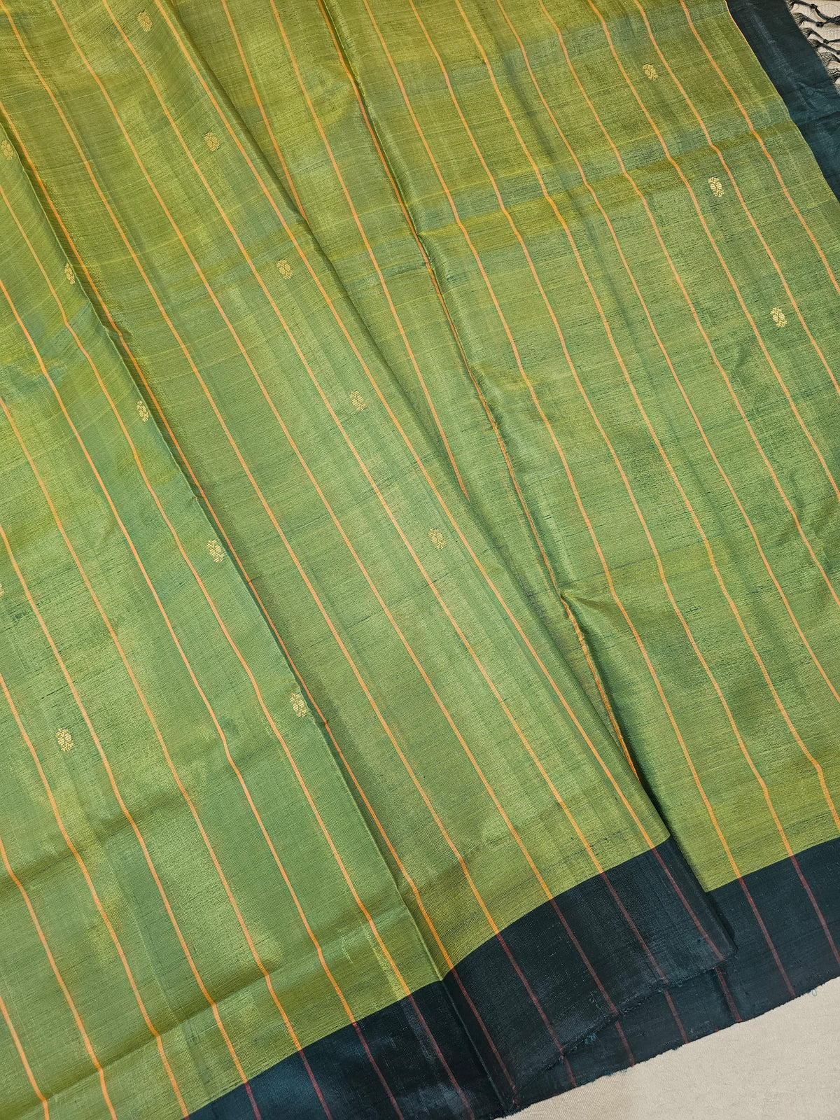 Chinnalampattu Saree- Green with Peacock Green