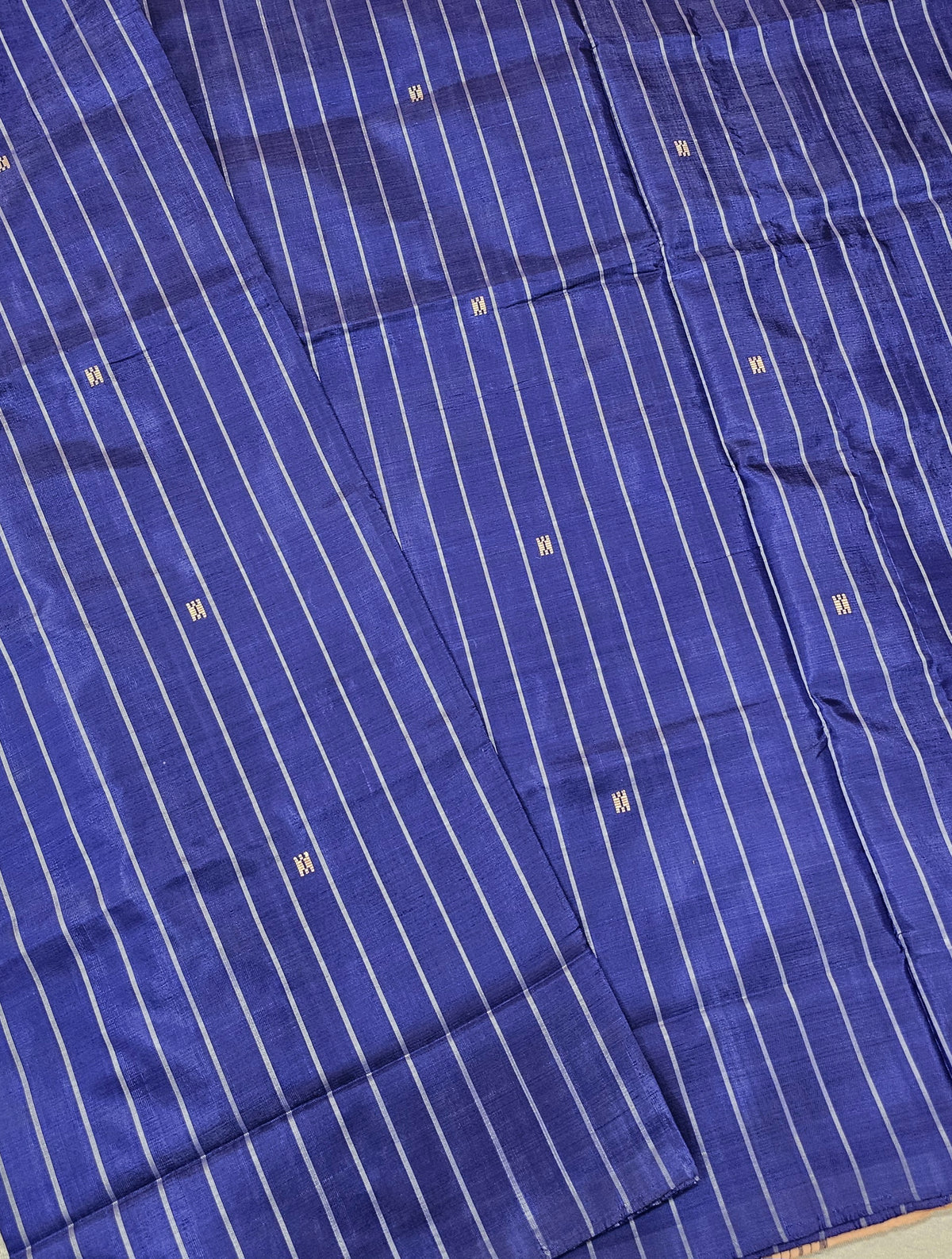 Chinnalampattu Saree - Dark Blue with Pastel Orange