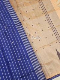 Chinnalampattu Saree - Dark Blue with Pastel Orange