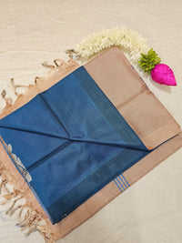 Chinnalampattu Saree - Peacock Blue with Cream