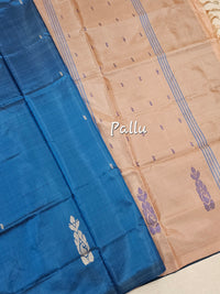 Chinnalampattu Saree - Peacock Blue with Cream