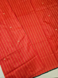 Chinnalampattu Saree - Red with Dark Green