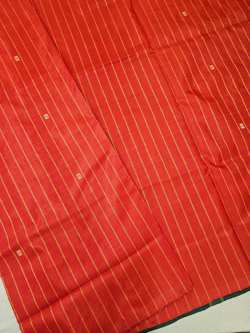 Chinnalampattu Saree - Red with Dark Green